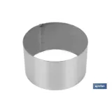 MOLDE REDONDO PARA EMPLATAR ACERO INOXIDABLE  8 X 4.5 CM