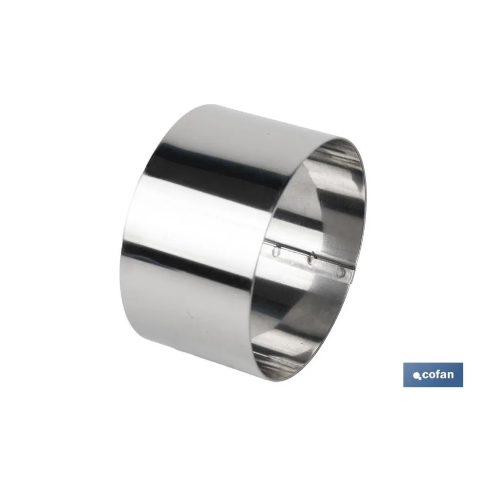 MOLDE REDONDO PARA EMPLATAR ACERO INOXIDABLE  8 X 4.5 CM