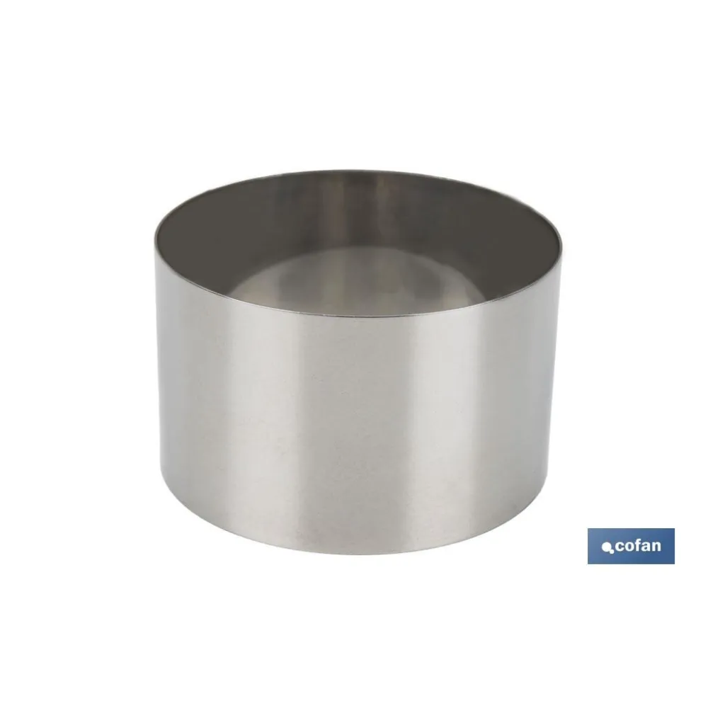 MOLDE REDONDO PARA EMPLATAR ACERO INOXIDABLE  10 X 6 CM