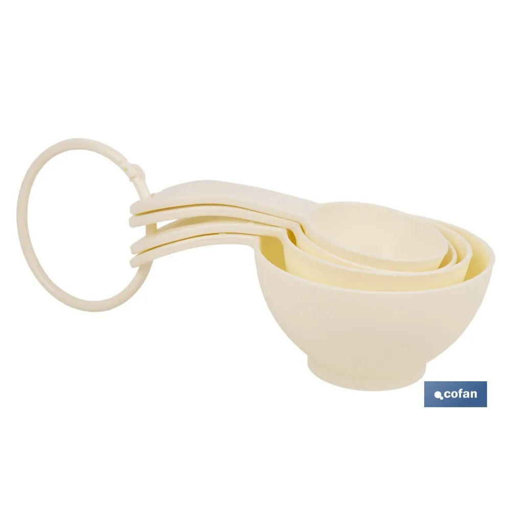 JUEGO DE 4 CUCHARAS MEDIDORAS 60 ML, 80 ML, 120 ML, 240 ML