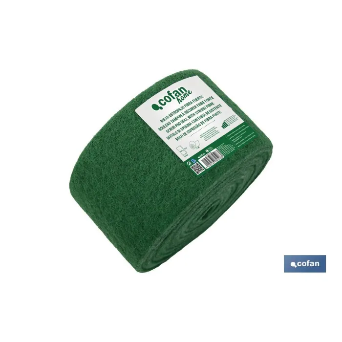 ROLLO ESTROPAJO FIBRA FUERTE VERDE 14X6 m