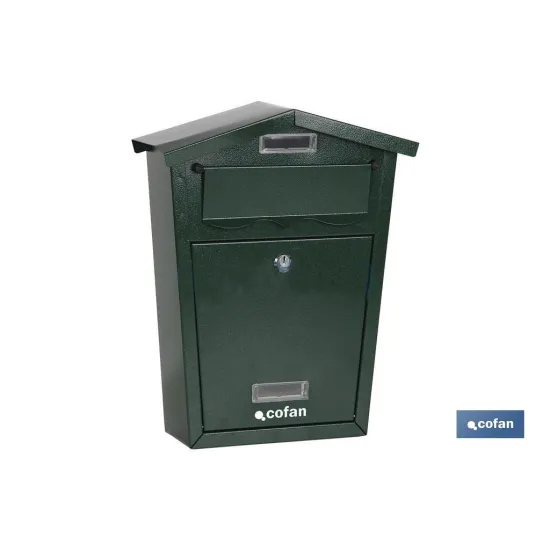 BUZÓN CORREO EXTERIOR VERDE MODELO LETTER 320x215x85mm
