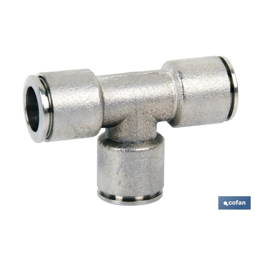EMPALME RAPIDO METALICO TE TUBO DE 8 Venta unitaria