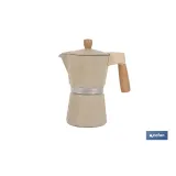 CAFETERA ITALIANA DE INDUCCIÓN BEIGE CON GRANITO 6 TAZAS