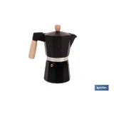 CAFETERA ITALIANA DE INDUCCIÓN NEGRA 6 TAZAS