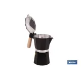 CAFETERA ITALIANA DE INDUCCIÓN NEGRA 6 TAZAS