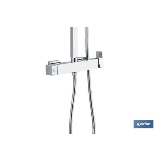 COLUMNA DE DUCHA MONOMANDO DISEÑO CUADRADO 90-1.40 CM