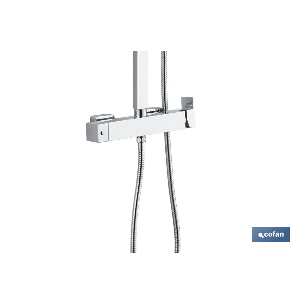 COLUMNA DE DUCHA MONOMANDO DISEÑO CUADRADO 90-1.40 CM