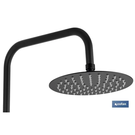 COLUMNA DE DUCHA NEGRA CON GRIFO TERMOSTATICO 90-1,40 CM