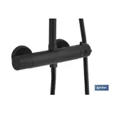 COLUMNA DE DUCHA NEGRA CON GRIFO TERMOSTATICO 90-1,40 CM