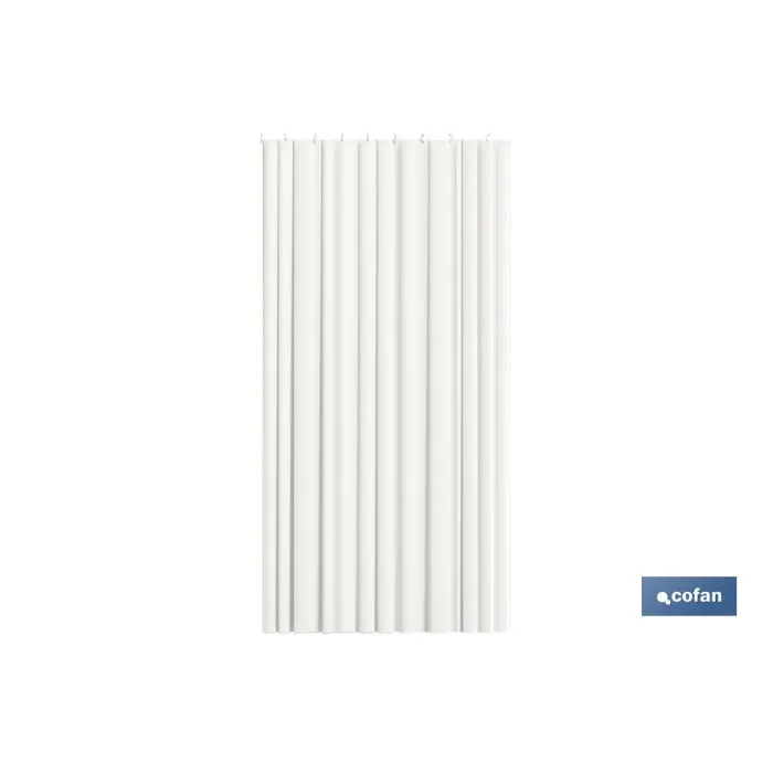 CORTINA DE BAÑO BLANCA  POLIÉSTER COLORES 220x200