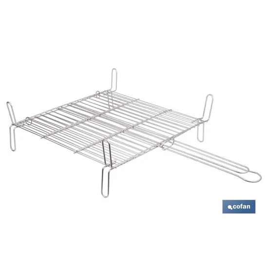 PARRILLA DOBLE INOX 500 X 500MM