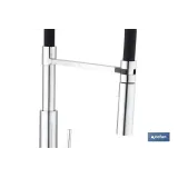GRIFO COCINA MONOMANDO TUBO FLEXIBLE NEGRO 25 mm