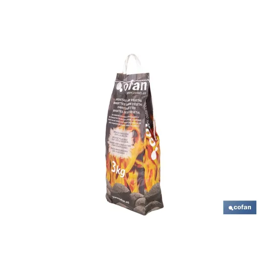 BOLSA BRIQUETAS CARBON VEGETAL 3 KGS