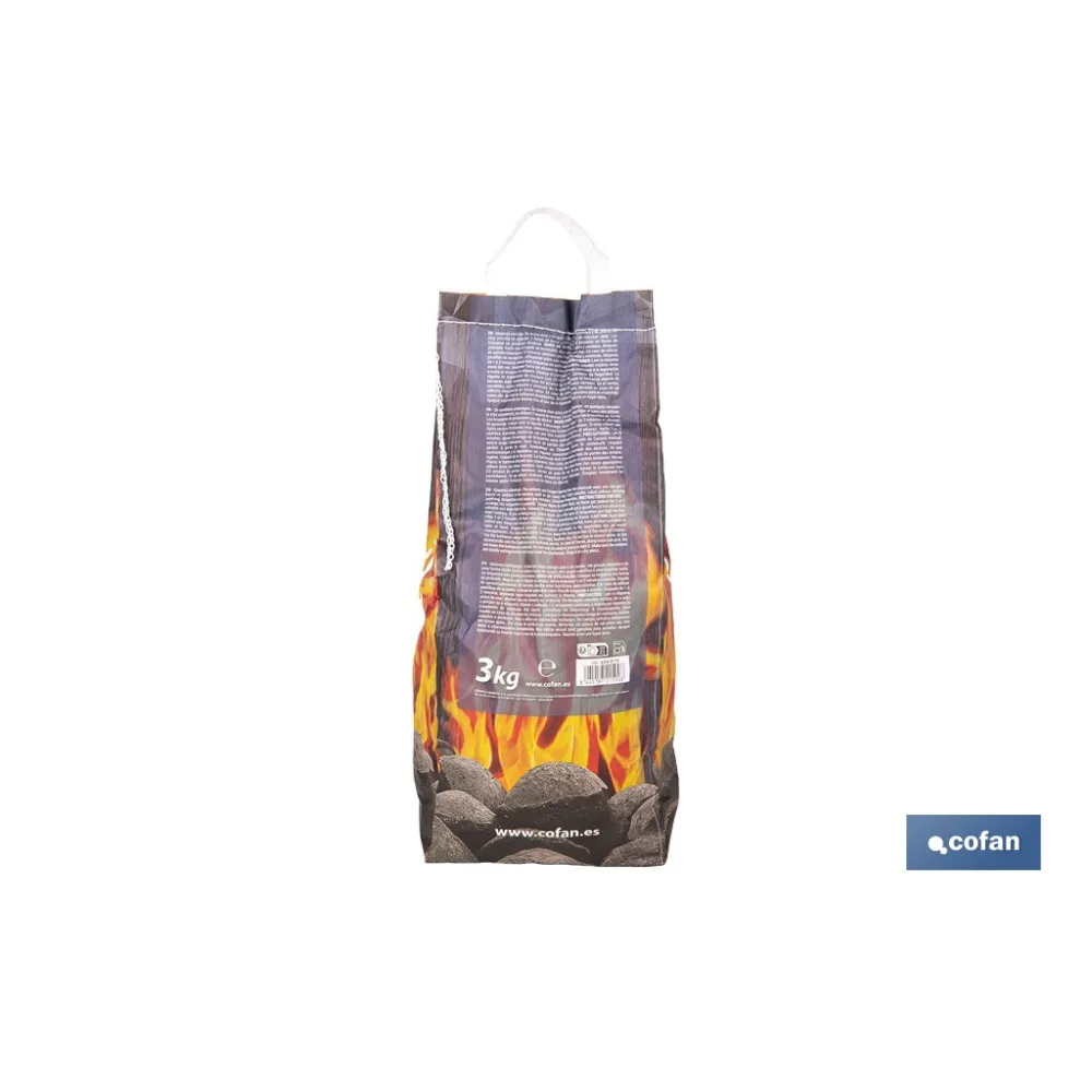 BOLSA BRIQUETAS CARBON VEGETAL 3 KGS