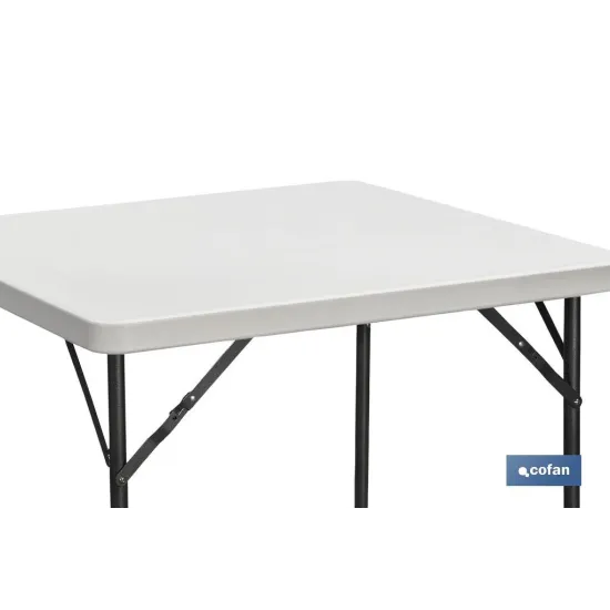 MESA PLEGABLE CUADRADA BLANCA 88x88x74cm