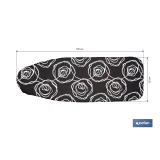 FUNDA ACOLCHADA PARA TABLA DE PLANCHAR 135 X 53 CM ROSAS NEGRAS