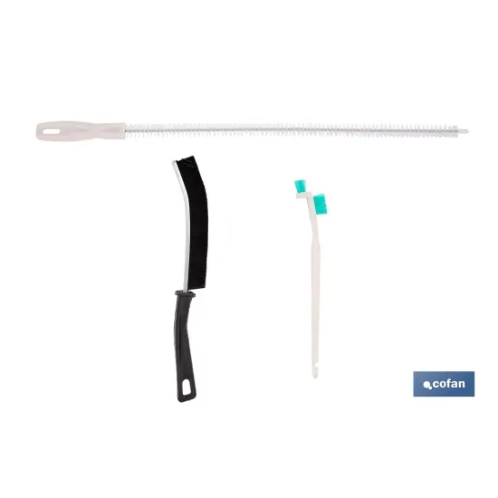 SET DE CEPILLOS DE LIMPIEZA MULTIFUNCIÓN PARA RANURAS, RINCONES, RAÍLES Y TUBERÍAS