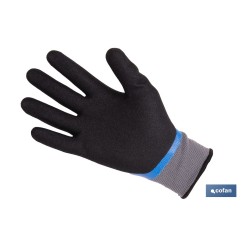 GUANTE IMPREGNADO DE NITRILO AZUL SANDY DOBLE CAPA TALLA 10