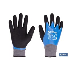 GUANTE IMPREGNADO DE NITRILO AZUL SANDY DOBLE CAPA TALLA 7