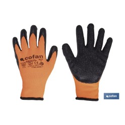 GUANTE NARANJA FLÚOR CON REVESTIMIENTO DE LATEX TERMICO TALLA 11