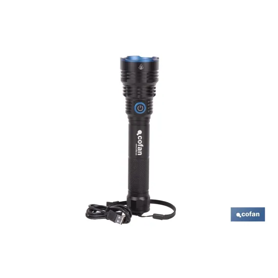 LINTERNA HIGH POWER LED 10000 LM 6 FUNCIONES Ø 60 X 250 MM