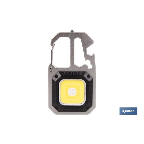 LLAVERO LINTERNA MULTIFUNCIONAL COB 400 LM CON 7 FUNCIONES