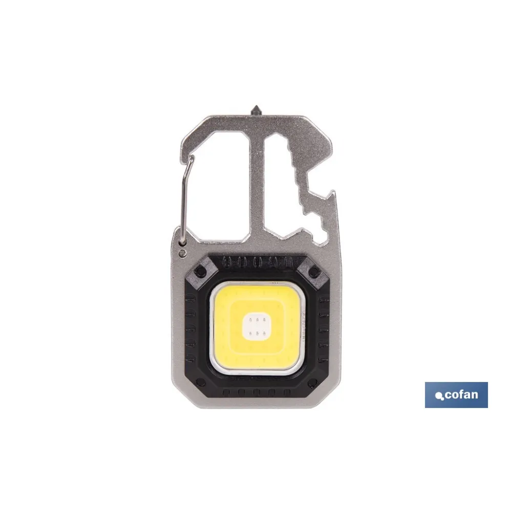 LLAVERO LINTERNA MULTIFUNCIONAL COB 400 LM CON 7 FUNCIONES