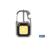 LLAVERO LINTERNA MULTIFUNCIONAL COB 400 LM CON 7 FUNCIONES
