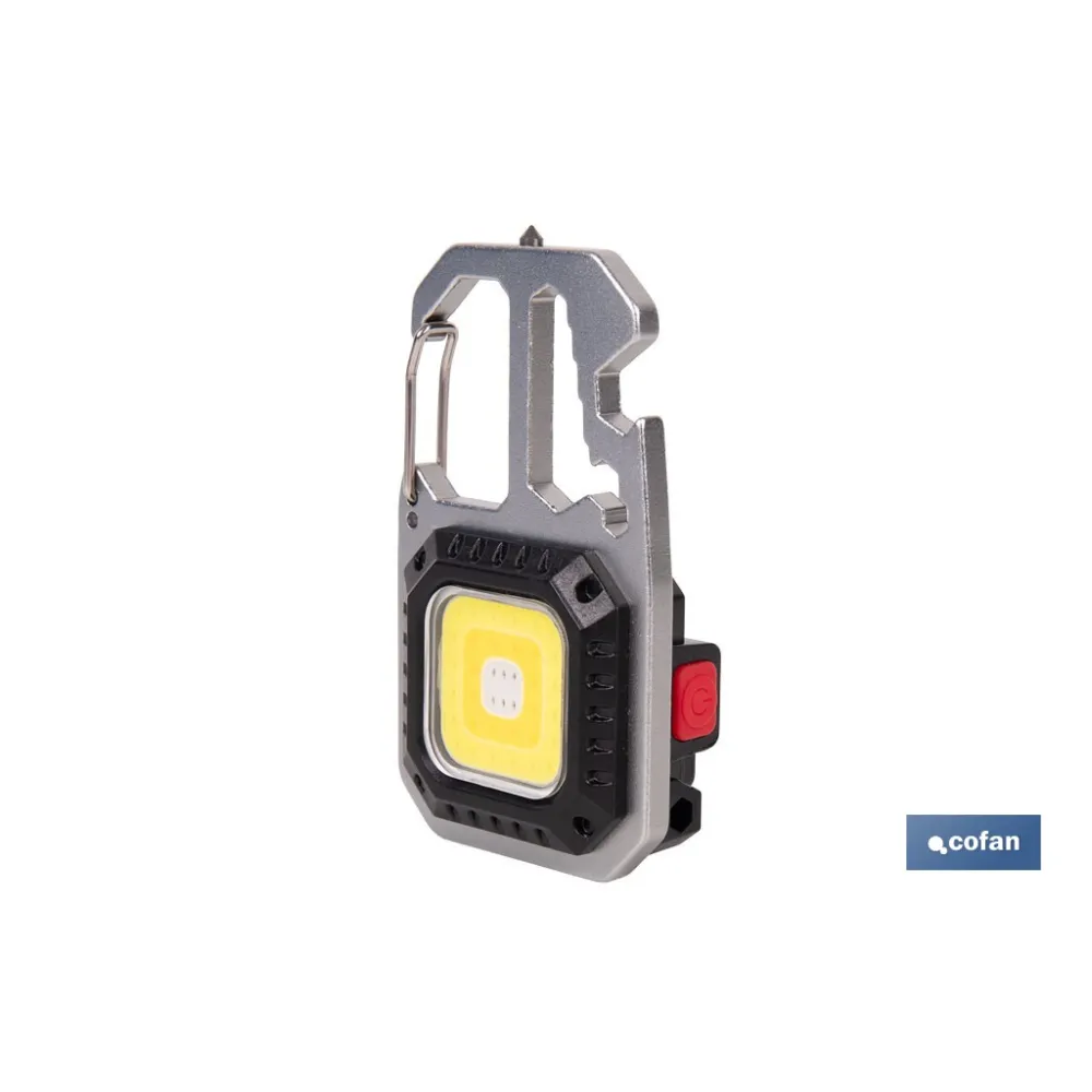 LLAVERO LINTERNA MULTIFUNCIONAL COB 400 LM CON 7 FUNCIONES