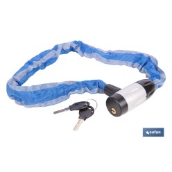 CANDADO DE CADENA ACERO CEMENTADO Ø6 MM CON FUNDA DE NYLON 900 MM
