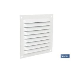 REJILLA DE VENTILACIÓN ALUMINIO BLANCO CON MOSQUITERA 30 X 30 CM
