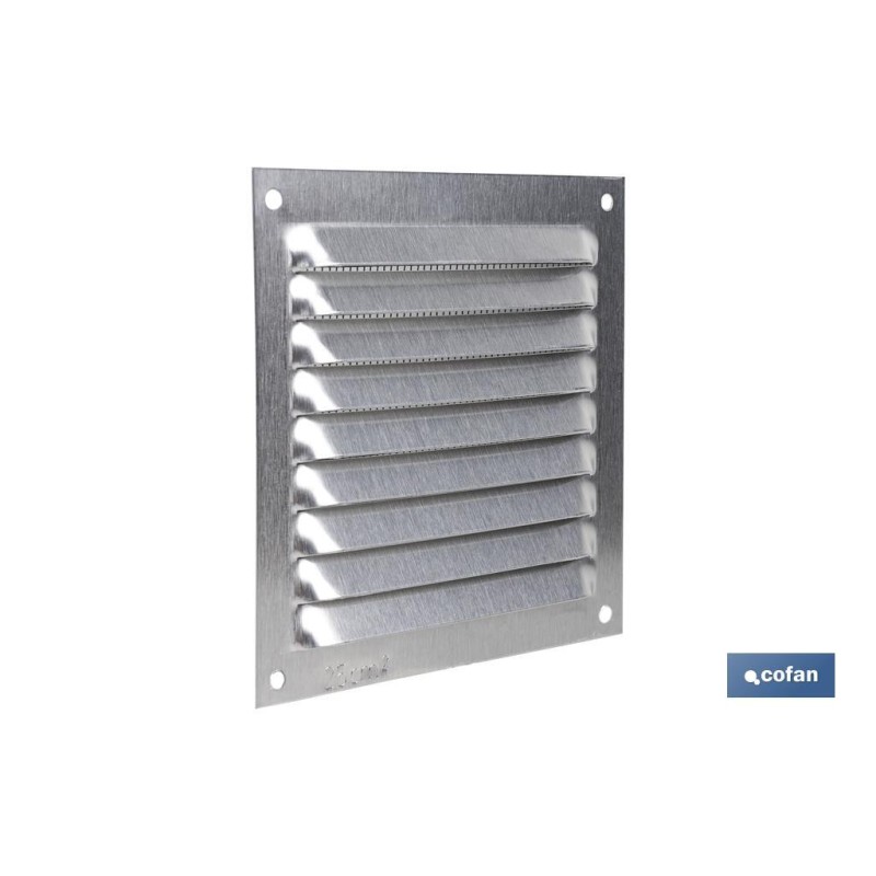 REJILLA DE VENTILACIÓN ALUMINIO CON MOSQUITERA 10 X 10 CM