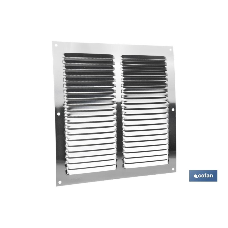 REJILLA DE VENTILACIÓN ALUMINIO CON MOSQUITERA 25 X 25 CM