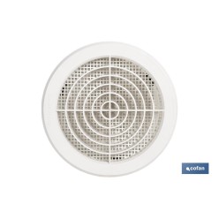 REJILLA DE VENTILACIÓN ABS BLANCO PARA EMPOTRAR A TUBO CON CLIP Ø12-14 CM