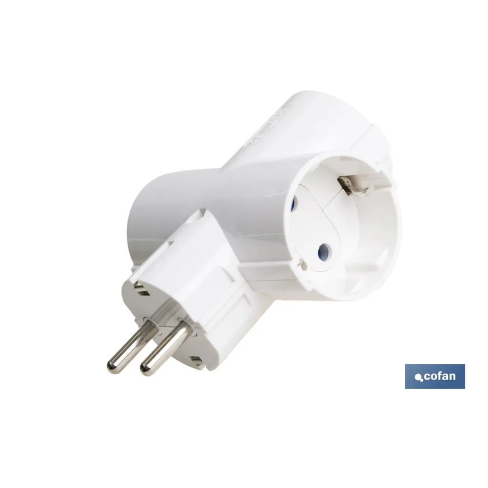 ADAPTADOR SCHUKO 3 VIAS  (16A-250V)
