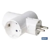 ADAPTADOR SCHUKO 3 VIAS  (16A-250V)