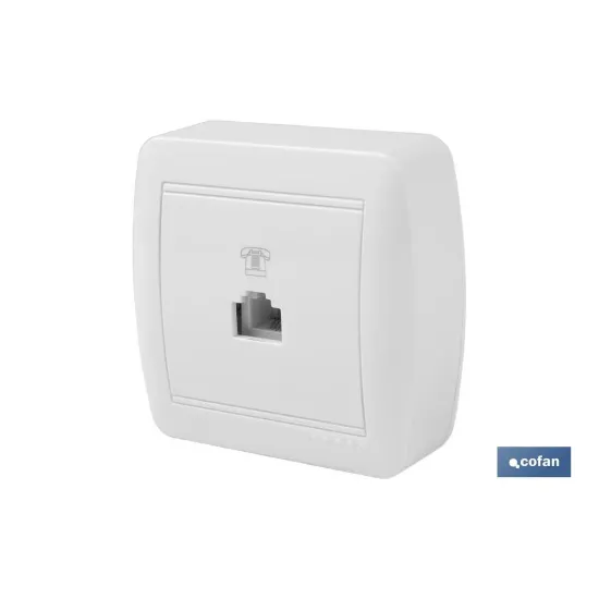 BASE TELEFONO RJ11 SUPERFICIE BLANCO MODELO ATLANTIS