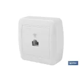 BASE TELEFONO RJ11 SUPERFICIE BLANCO MODELO ATLANTIS