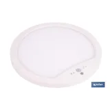 DOWNLIGHT DE SUPERFICIE BLANCO CON SENSOR DE PRESENCIA Y CREPUSCULAR 18 W Ø230 MM