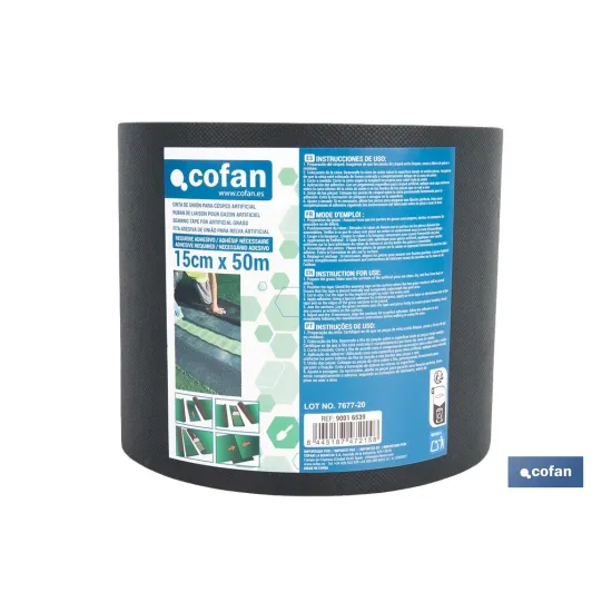 CINTA DE UNIÓN PARA CÉSPED ARTIFICIAL SIN ADHESIVO 15 CM X 50 M VERDE