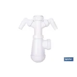 SIFÓN DE BOTELLA CON SALIDA Ø32-40 MM, RACOR 1 1/2 Y 2 TOMAS AUXILIARES
