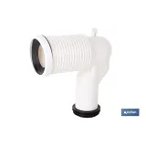 MANGUITO DE CONEXIÓN ACODADO 90° RECORTABLE PARA INODORO CON GOMA LABIADA Ø110 MM