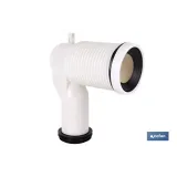 MANGUITO DE CONEXIÓN ACODADO 90° RECORTABLE PARA INODORO CON GOMA LABIADA Ø110 MM