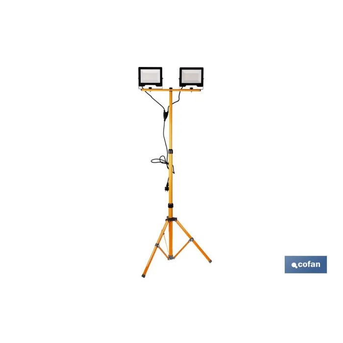 TRÍPODE TELESCÓPICO CON 2 PROYECTORES LED 2 X 50 W 6500 K 1,75 M