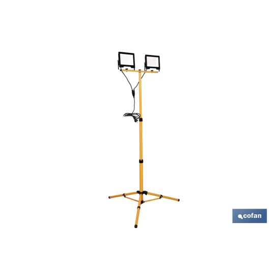 TRÍPODE TELESCÓPICO CON 2 PROYECTORES LED 2 X 50 W 6500 K 1,75 M