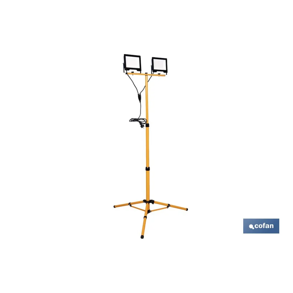 TRÍPODE TELESCÓPICO CON 2 PROYECTORES LED 2 X 50 W 6500 K 1,75 M
