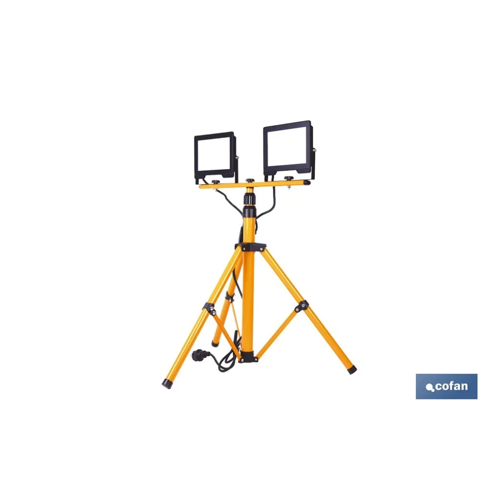 TRÍPODE TELESCÓPICO CON 2 PROYECTORES LED 2 X 50 W 6500 K 1,75 M