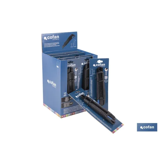 EXPOSITOR DE CÚTER ANTIDESLIZANTE HEAVY DUTY 25 MM 12 UDS.