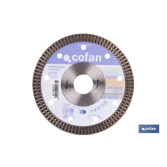 DISCO DIAMANTE PORCELANICO EXTRAFINO H-10mm, 115mm